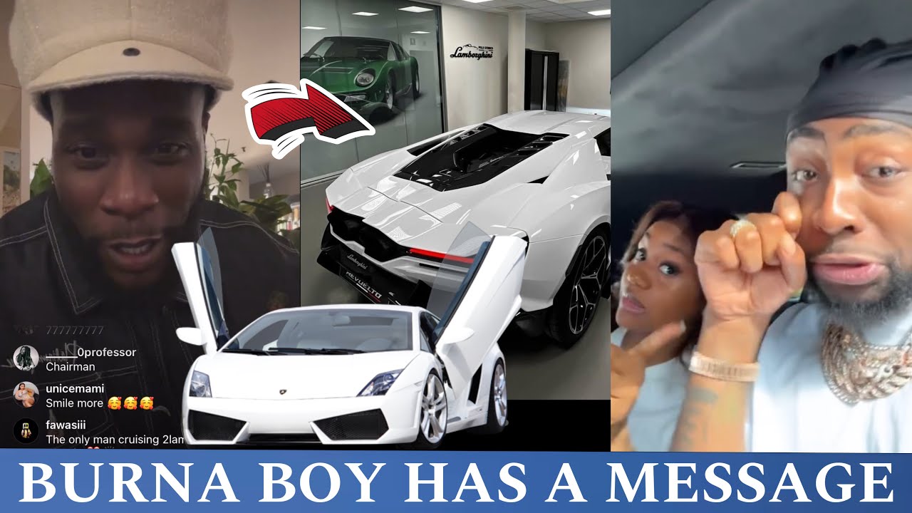 BURNA BOY REACT TO DAVIDO CUSTOM BUILT $1000000 LAMBORGHINI REVEULTO