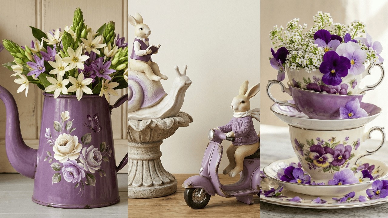 Sweet Romantic Purple Decor Ideas 💜 Spring Cottage Farmhouse Tour & Vintage Home Inspiration