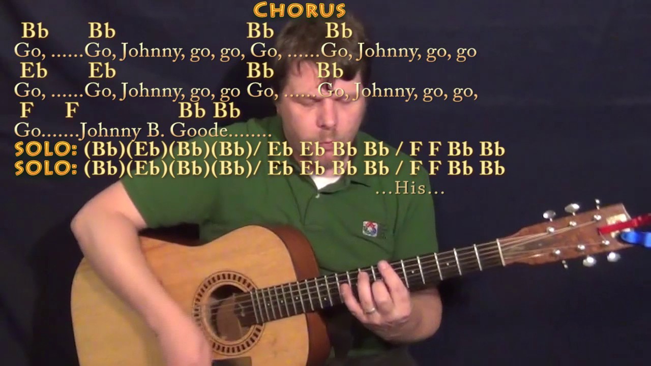 Johnny B. Goode (Chuck Berry) Guitar Cover Lesson in Bb with Chords/Lyrics
