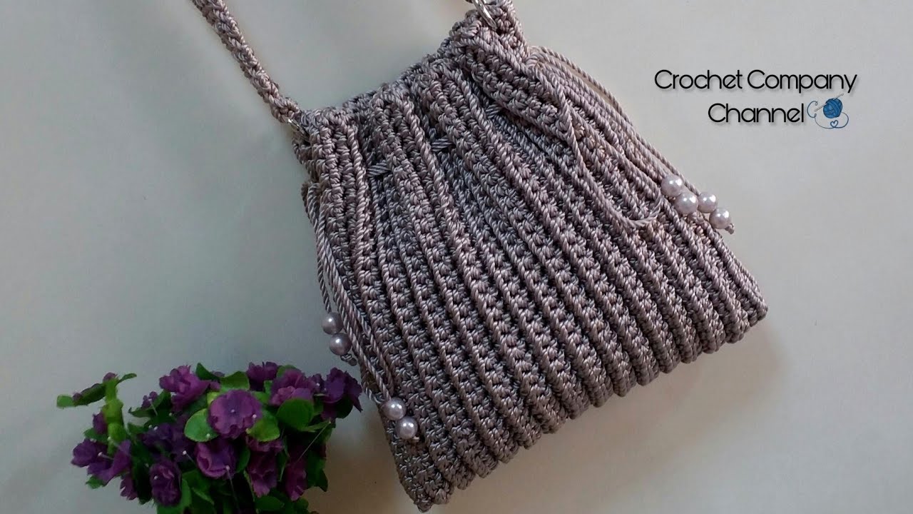 كروشيه شنطه سهله جدا بخيط المكرميه _ Crochet Easy Bag #صحبه_الكروشيه