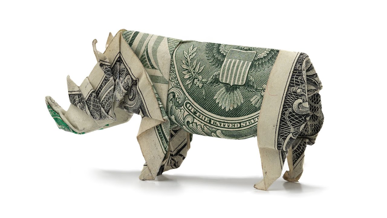 Origami Dollar Bill Rhinoceros (John Montroll)