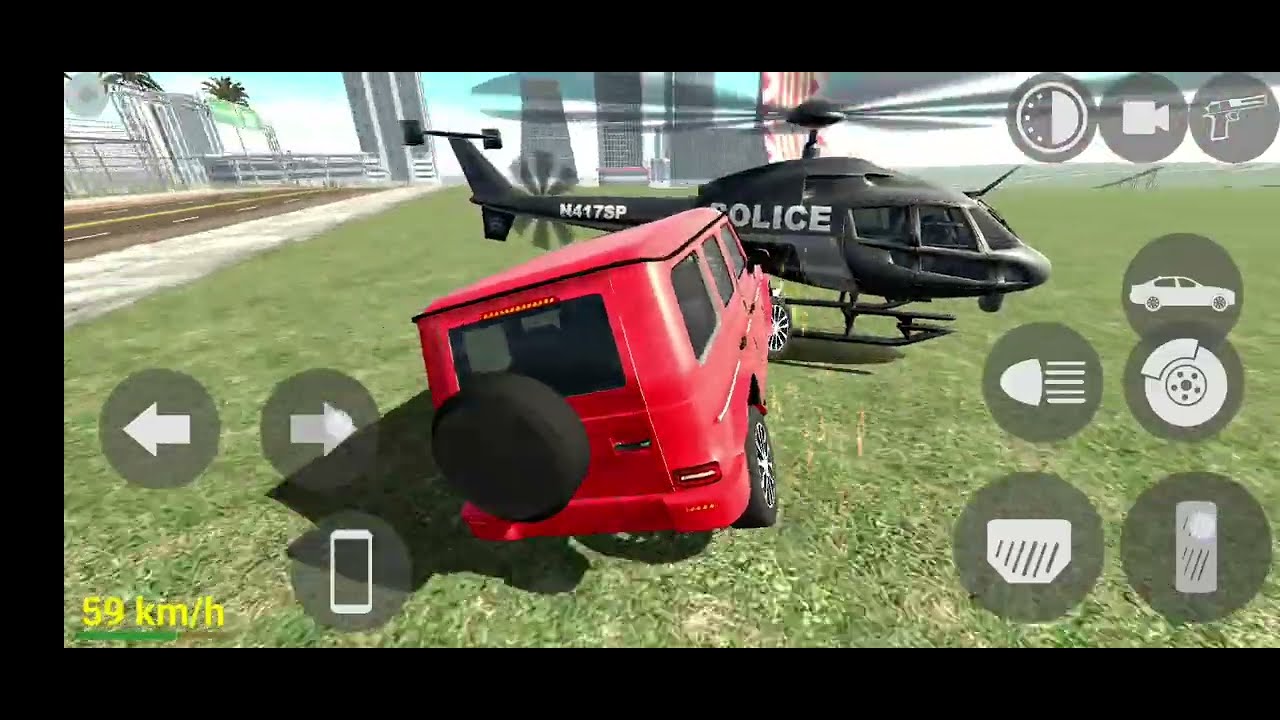 Car Se Police Helicopter Par Attack 😱 Indian Bike Driving 3D Crazy Gameplay Car vs Police Helicopter