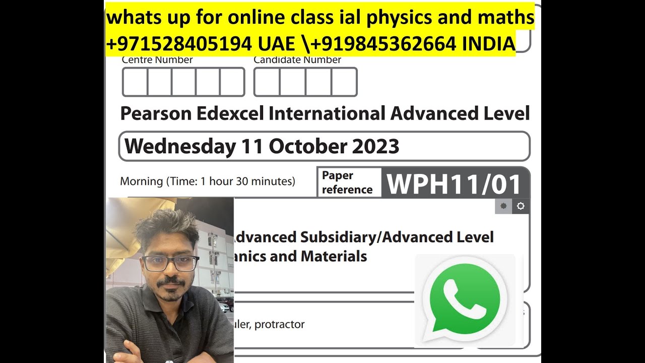 PEARSON EDXCEL INTERNATIONAL ADVANCE LEVEL PHYSICS WPH11\01 MECHANICS AND MATERIAL QUESTION 1 TO 5