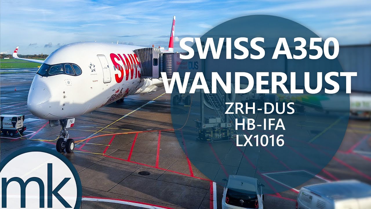 SWISS LX1016 Zürich (ZRH) ✈️ Düsseldorf (DUS) Airbus A350-900 HB-IFA Departure & Approach