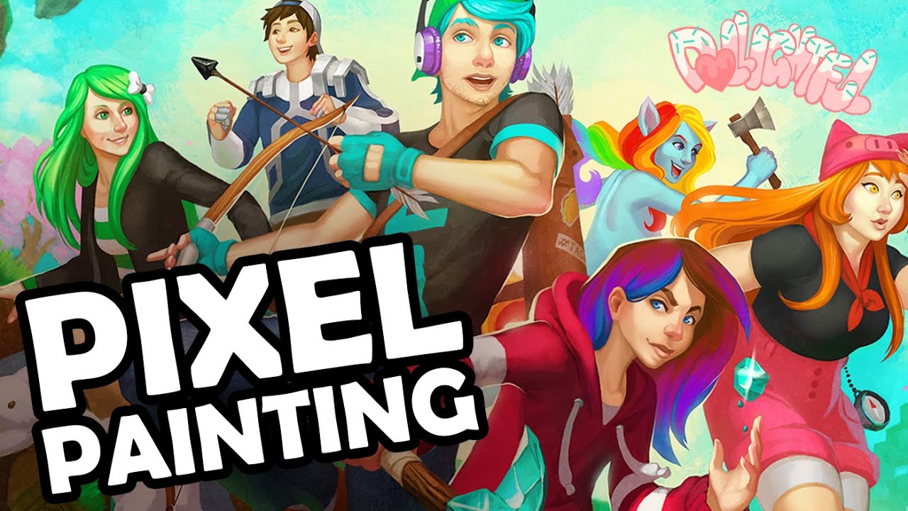 Pixel Painting Minecraft Youtubers: Chad Alan Dollastic JH Audrey SallyGreenGamer EXORandy Cyb3rn0va