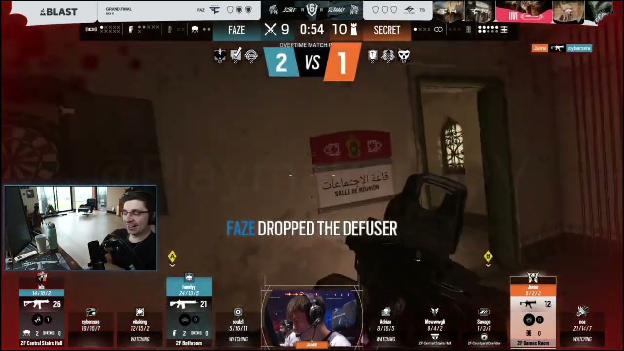 Shorud's reaction to Jume's 1v3 clutch win #shroud #rainbowsixsiege #teamsecret
