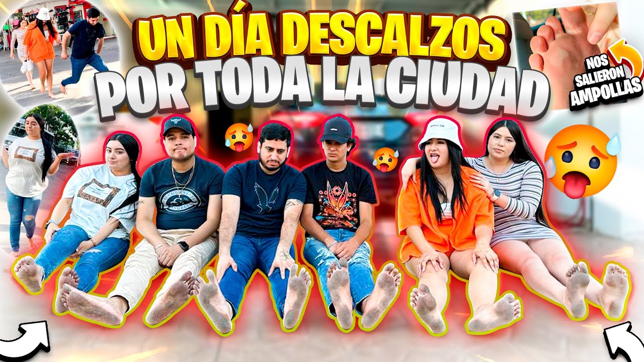UN DIA DESCALZOS POR TODA LA CIUDAD (nos quemamos🔥los pies 😭)