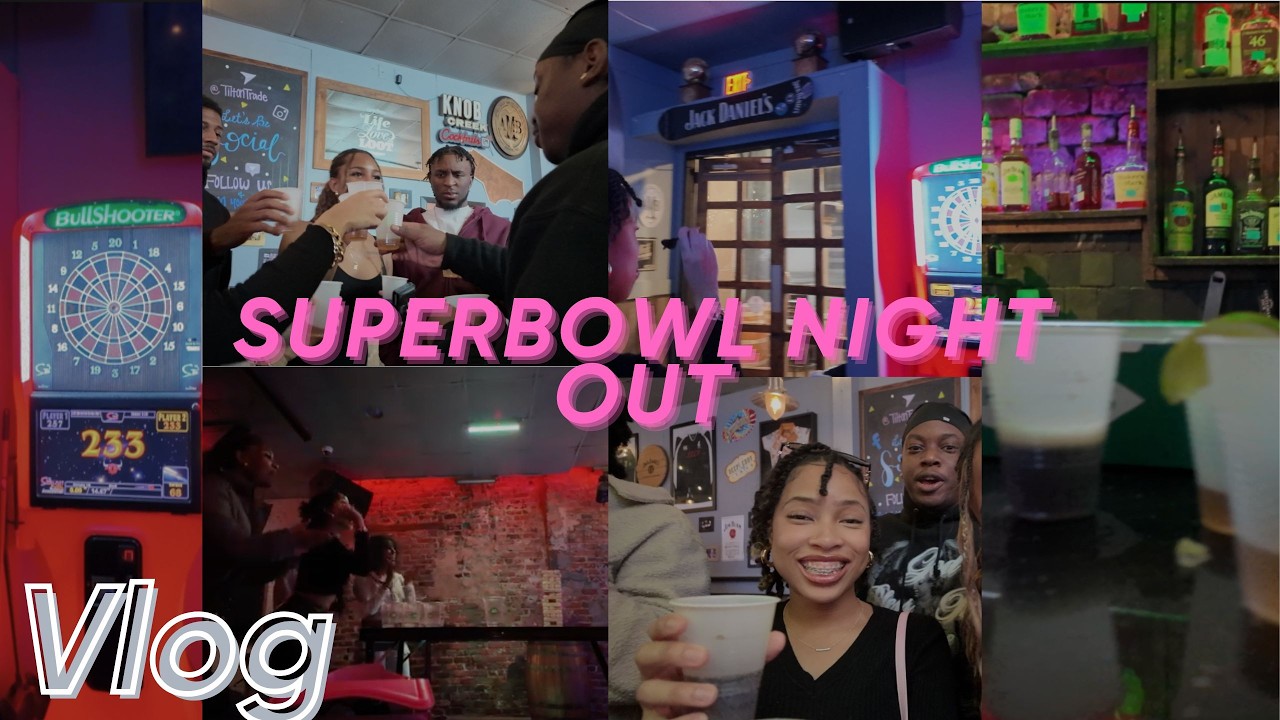 Bar Games + Super Bowl Sunday 🏈 | Darts & Cup Pong with Friends || Black Girl Lifestyle
