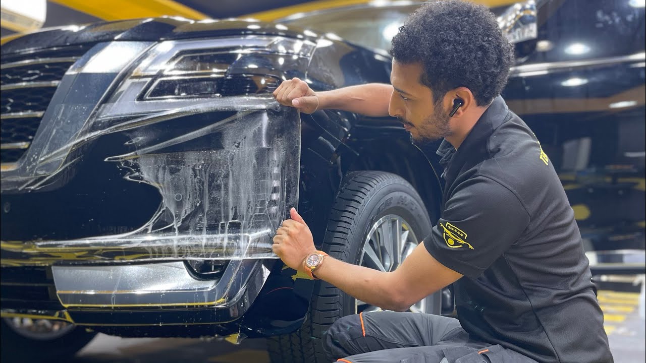 طريقت تركيب افلام الحمايه علي السيارات الون الاسود