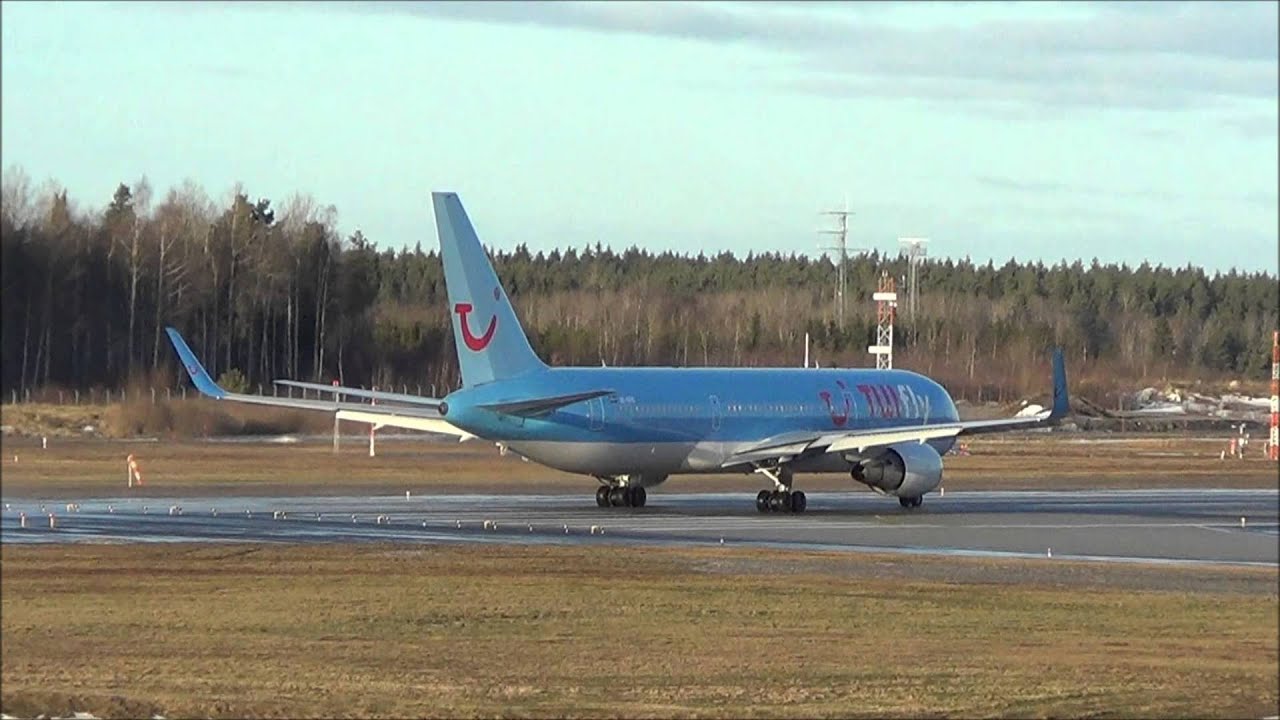 [1080p] TuiFly Nordic BLX879 Boeing 767-304ER takeoff Arlanda Airport!
