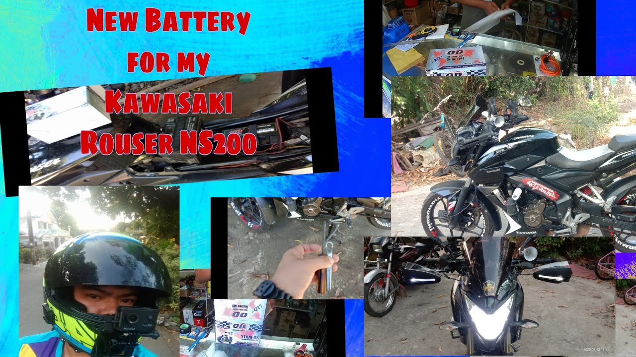 CHANGE BATTERY OF KAWASAKI ROUSER NS200(OD BRAND ,1250Php.)