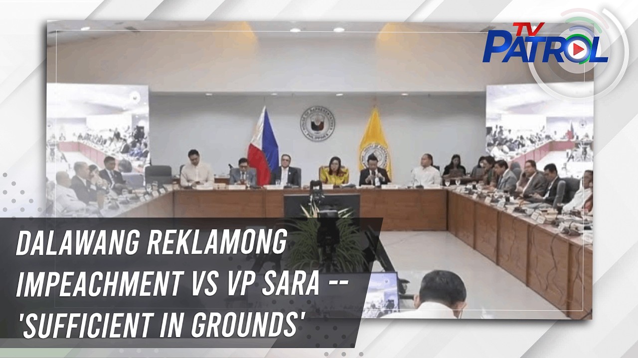 Dalawang reklamong impeachment vs VP Sara -- 'sufficient in grounds' | TV Patrol