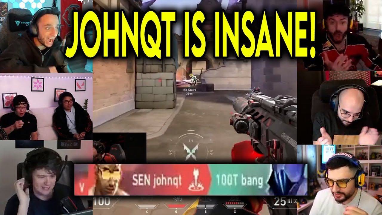 Valorant Streamers Reacts To Sen Johnqt CRAZY ACE Against 100T In VCT