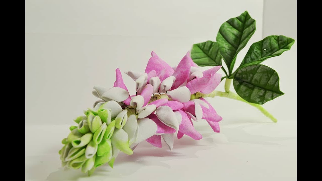 Люпин цветы из фоамирана без молда \ ereminafom DIY flowers from foamiran