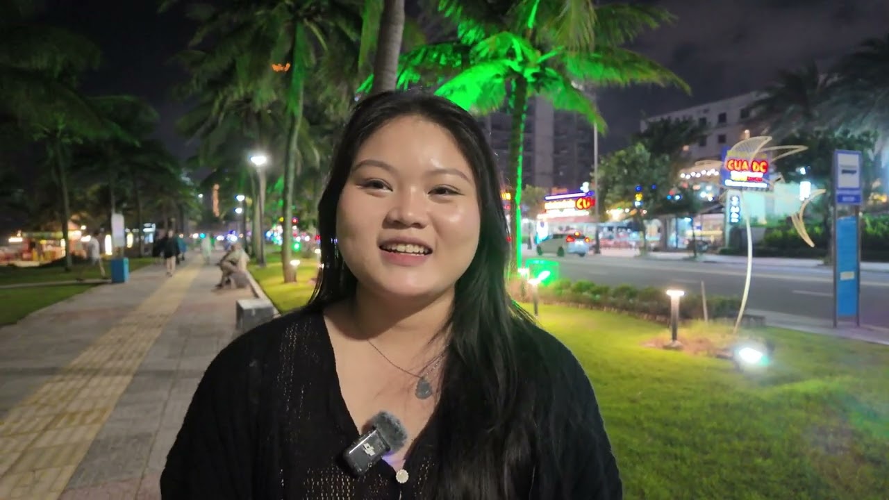 Interviewing a Vietnamese English language student in Da Nang, Vietnam