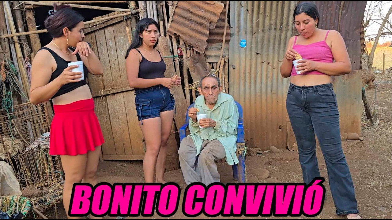 Consintiendo al abuelito en su casa.