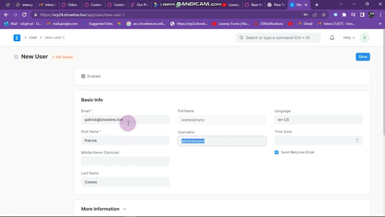 15  Creating Users in ERPNext