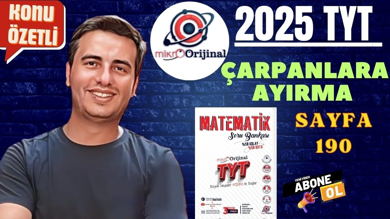 ÇARPANLARA AYIRMA / SAYFA 190 / 2024 - 2025 / MİKRO ORİJİNAL YAYINLARI TYT MATEMATİK ÇÖZÜMLERİ