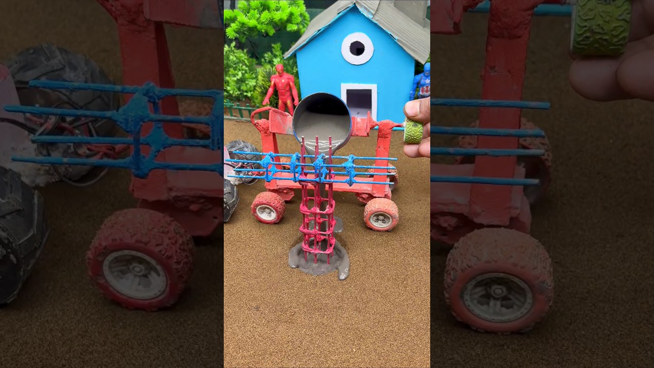 😱 Amazing Mini Tractor Pillar Making Machine | Real Working DIY Baige #shorts #youtubeshorts