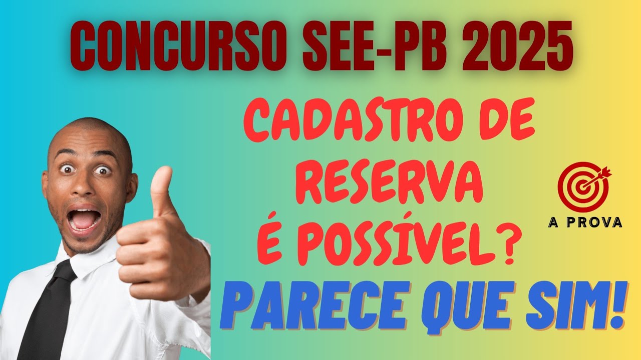 CADASTRO DE RESERVA NO CONCURSO DO MAGIST&Eacute;RIO DA PARA&Iacute;BA 2025