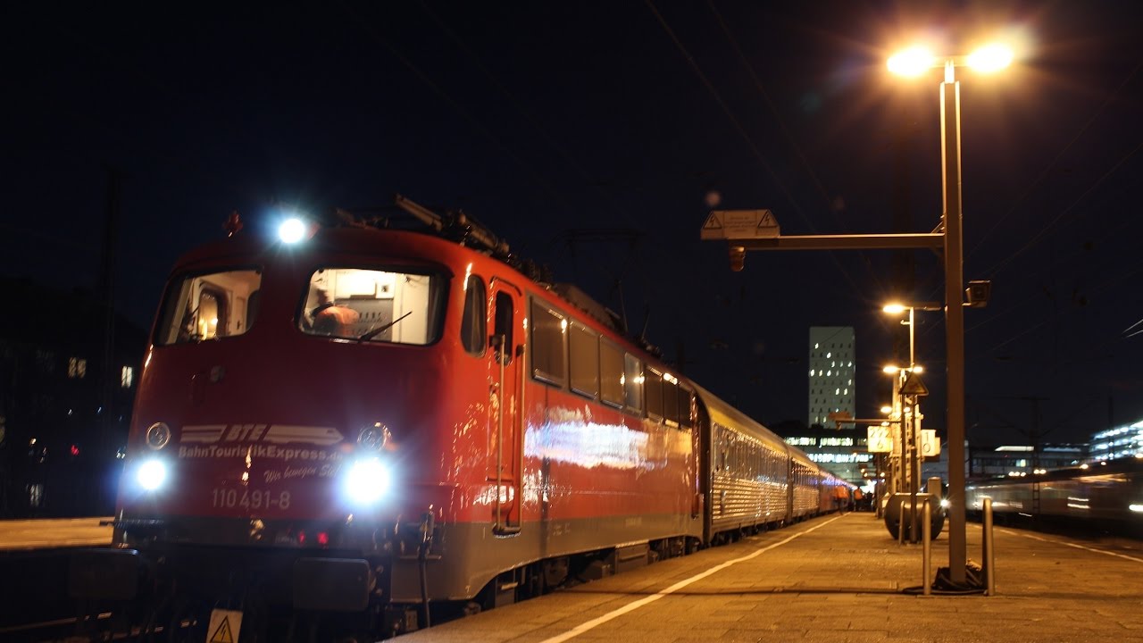 BTE-Autozug mit 110 491-8 und Pfiff in Hamburg-Dammtor / 06.01.17!