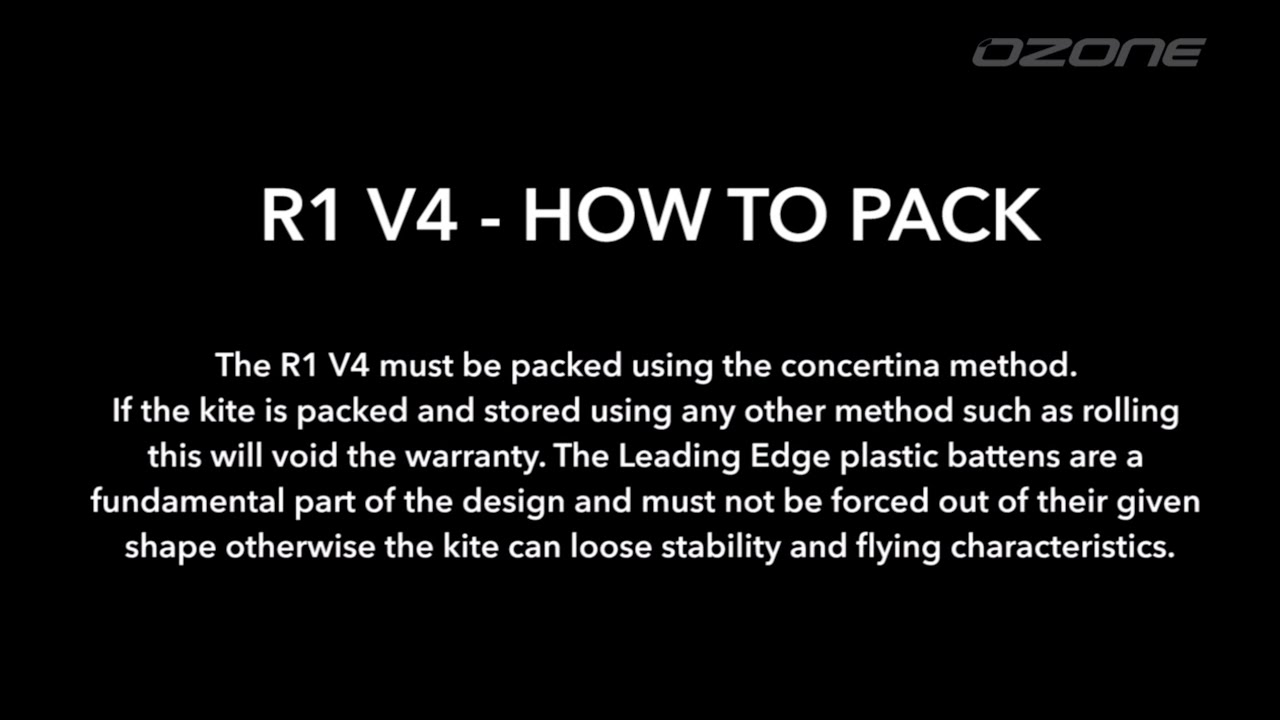 Ozone R1 V4 - How to Pack using the Compressor Bag