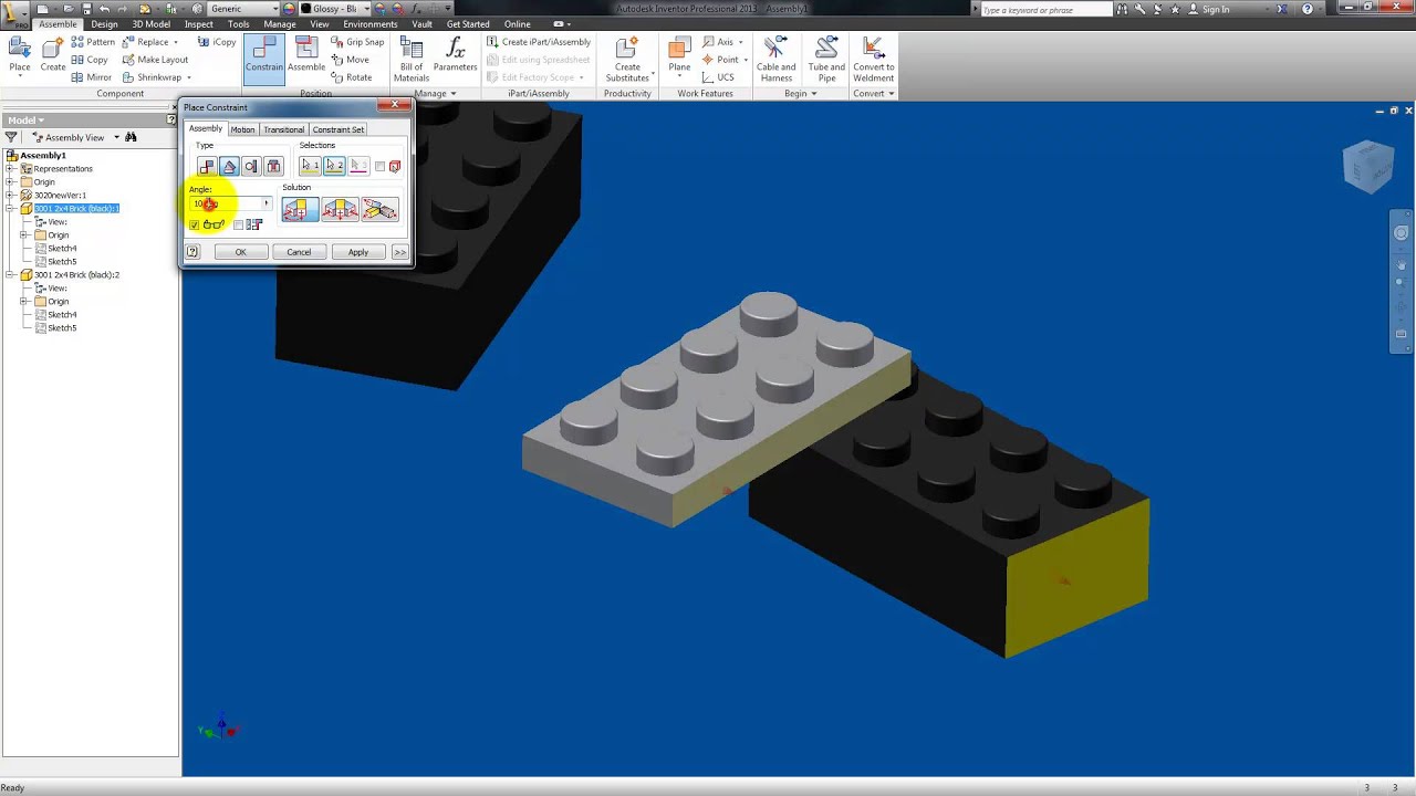 Autodesk Inventor Tutorial 33: Assembly Positioning Commands
