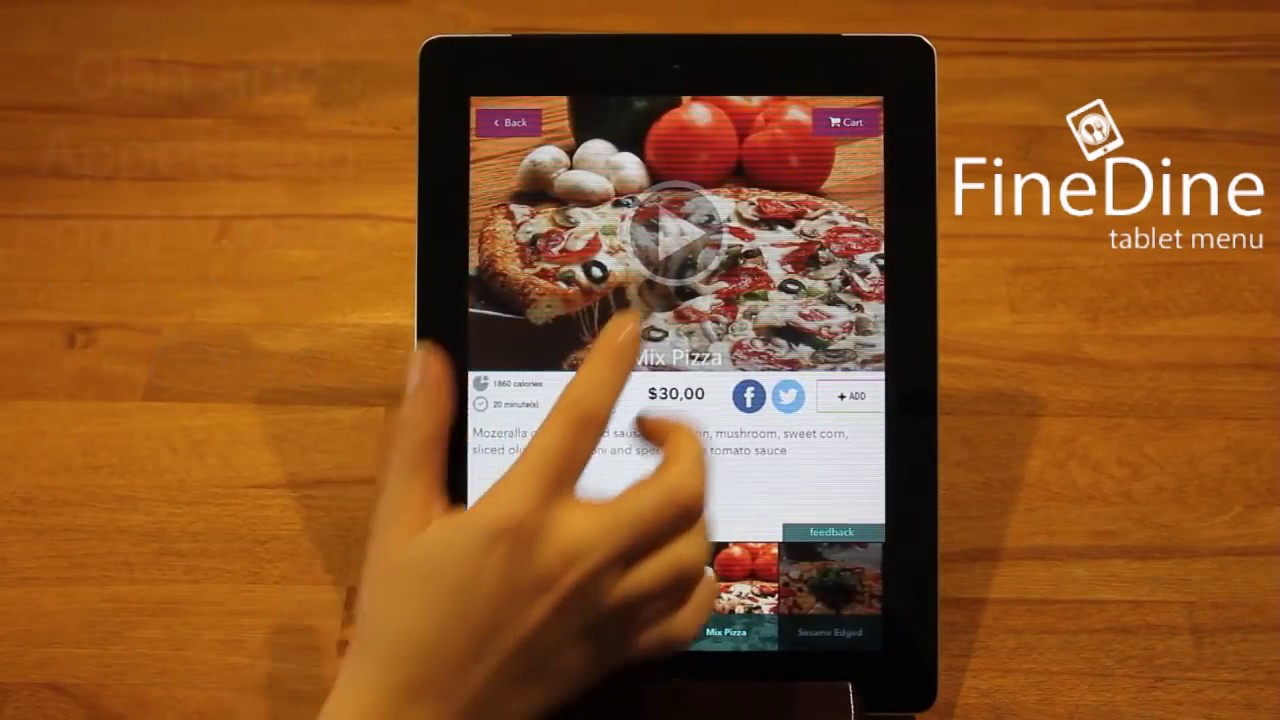FineDine Tablet Menu