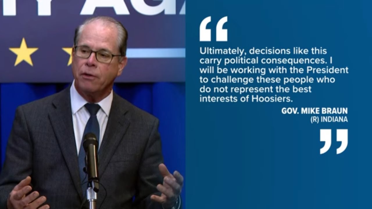 Gov. Mike Braun condemns failed redistricting attempt in Indiana