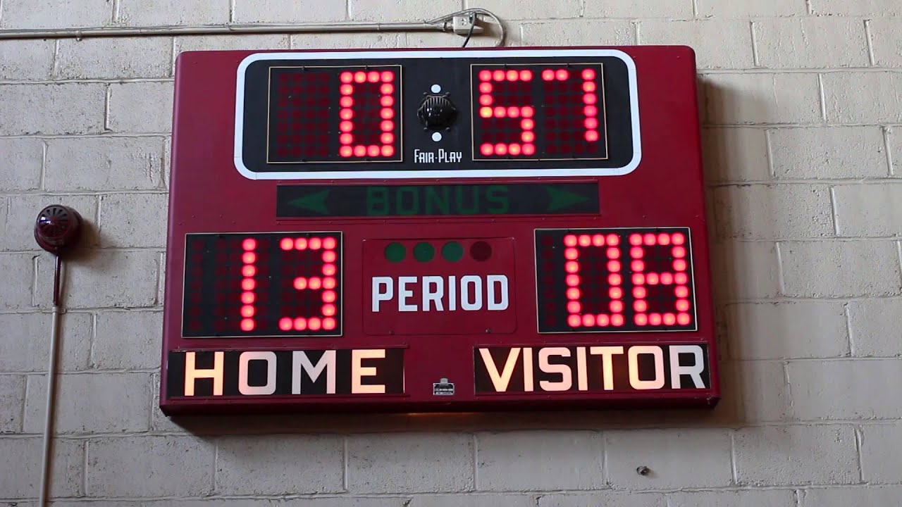 Electromechanical Fair-Play BB-200 Basketball Scoreboard In Use