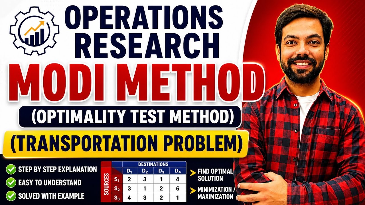 MODI Method (Transportation Problem) In Hindi
