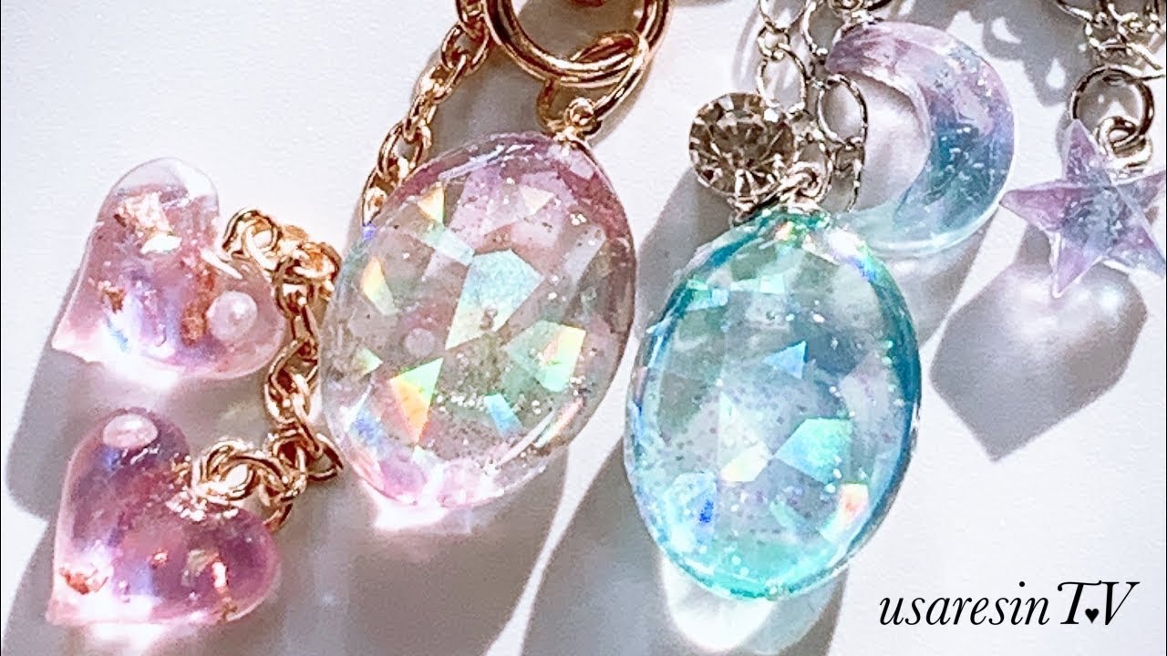 【簡単✨ ＵＶレジン 初心者さん必見👀✨】レジンでつくる♪宝石💎風パーツ💖初心者さんでも失敗しない✨ほぼ100円ショップの物で作りました💖【100均 ダイソー セリア】DAISO/Seria
