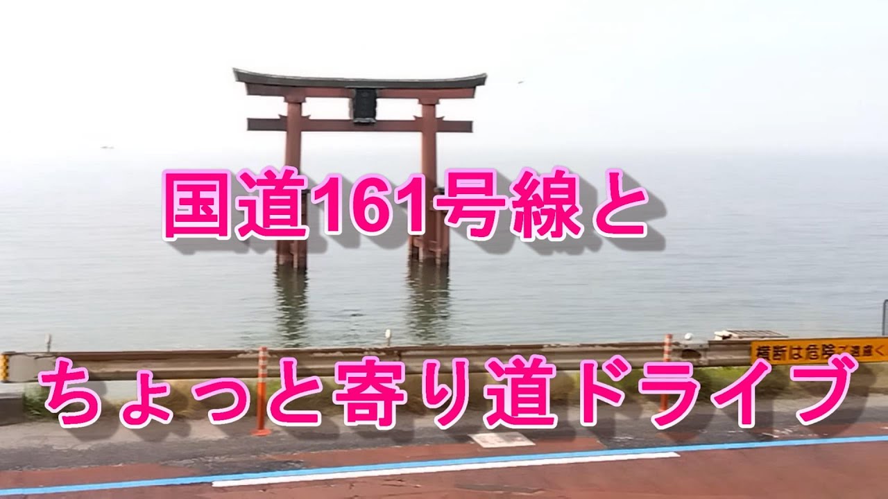 国道161号線とちょっと寄り道ドライブ　白髭神社の鳥居　海津大崎の桜並木　メタセコイア並木　車載カメラ撮影