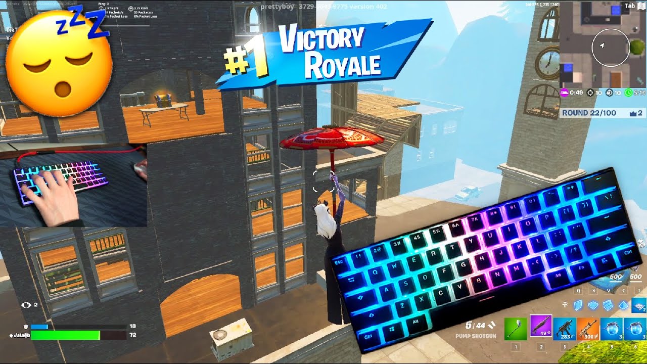 [1 HOUR] Relaxing & Chill Keyboard & Mouse Sounds 😴 ASMR 😍 Fortnite ZoneWars Gameplay 240FPS