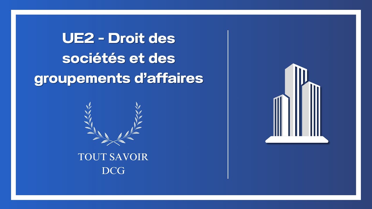TOUT SAVOIR SUR LE DROIT DES SOCIÉTÉS POUR LE DCG (tout le programme)