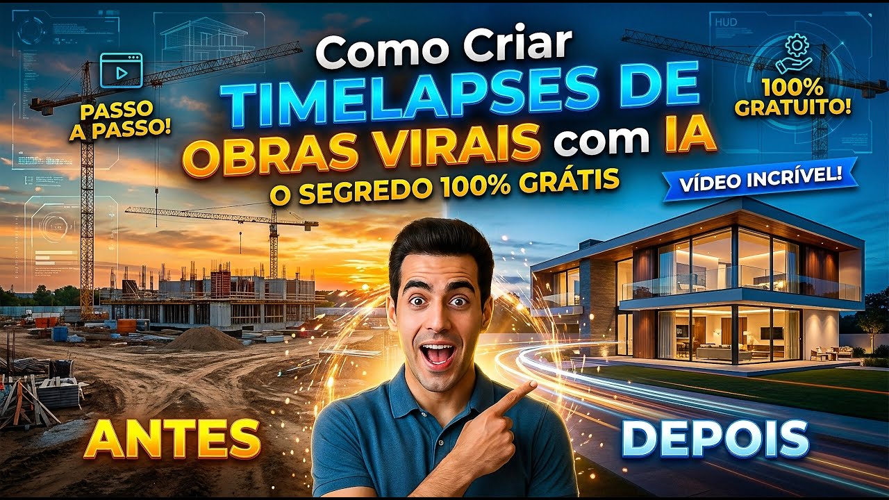 Como Criar Timelapses de Obras Virais com IA (O Segredo 100% GRÁTIS)