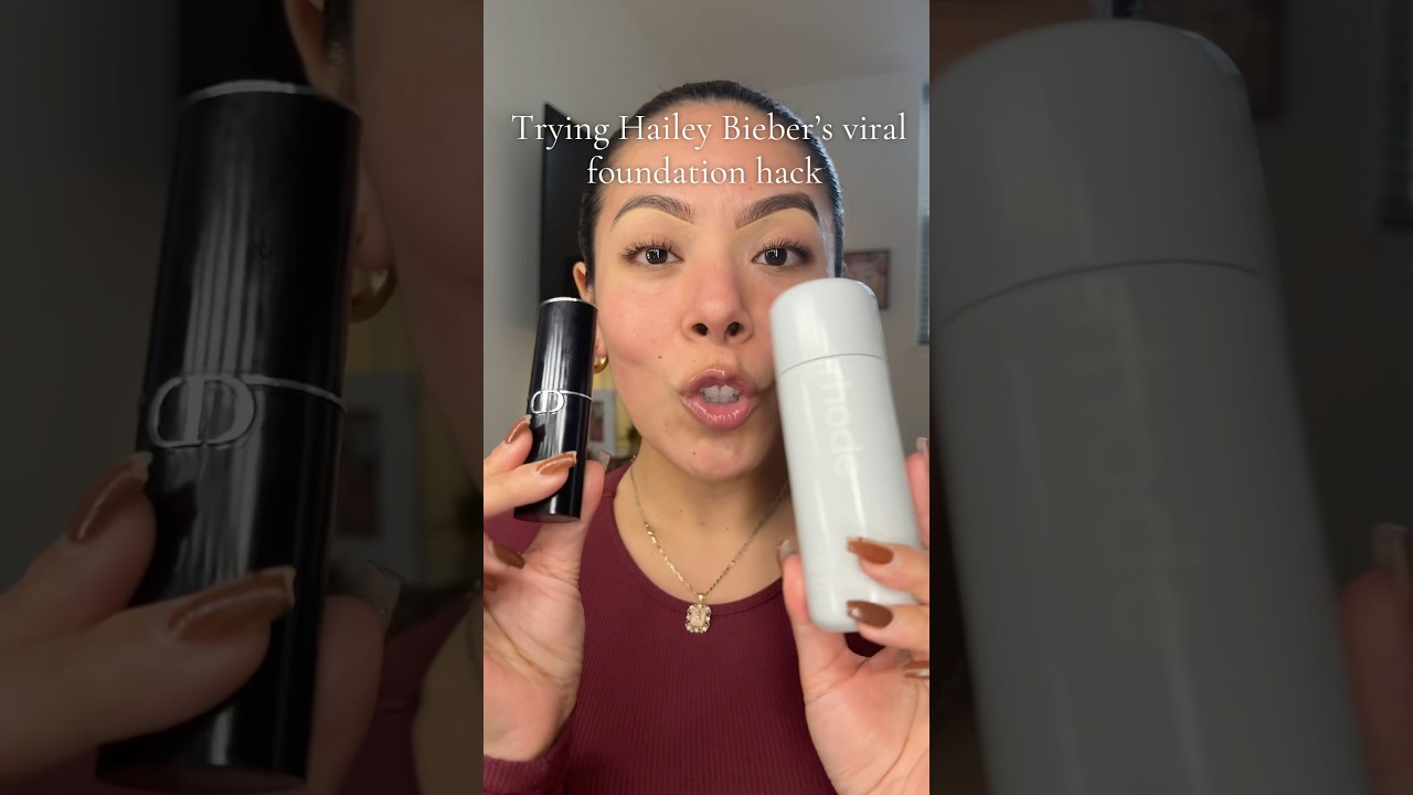 ПОПРОБУЕМ вирусный лайфхак для тональной основы от @HaileyRhode с использованием глазировочного м...