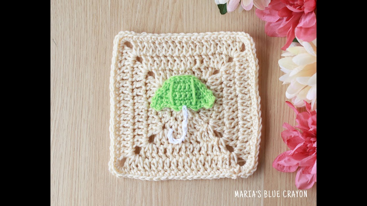 Crochet Umbrella Applique Tutorial