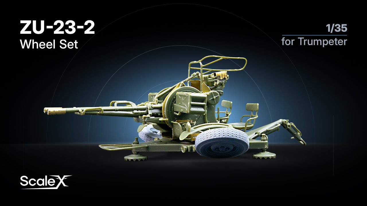 ScaleX ZU-23-2 Wheel Set Review. WM 35010C Ordinary and Sagged, for Trumpeter, 1/35