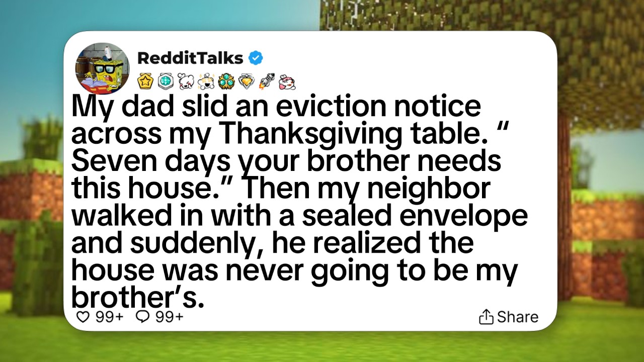 My dad slid an eviction notice across my Thanksgiving table. &ldquo;Seven days your brother...