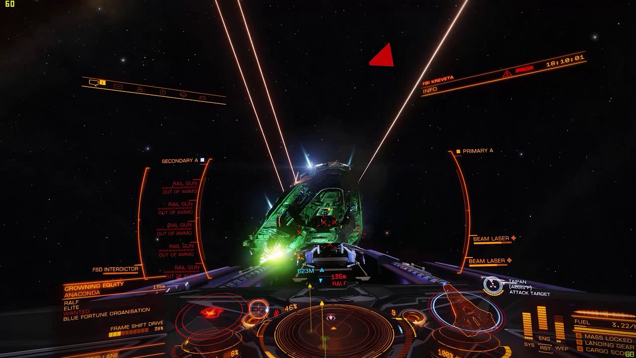 Elite Dangerous Corvette rail guns