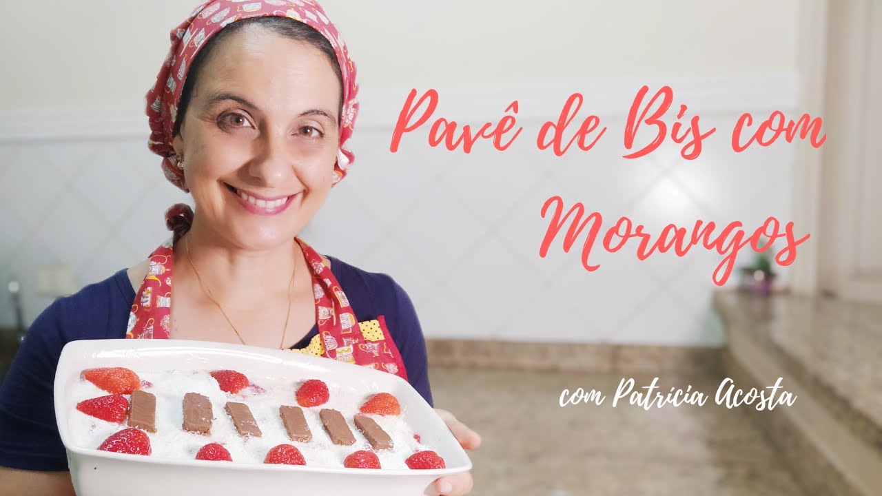 PAVÊ DE BIS COM MORANGOS - #sobremesadeliciosa #pavê #fácildefazer