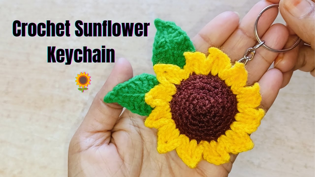 Crochet Sunflower Keychain Tutorial 🌻 | Super Easy & Aesthetic Craft ✨