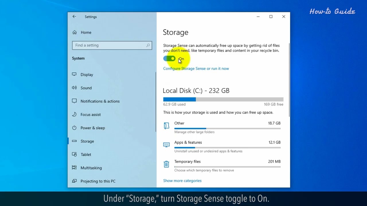 Как автоматически освобождать место на диске с помощью Storage Sense