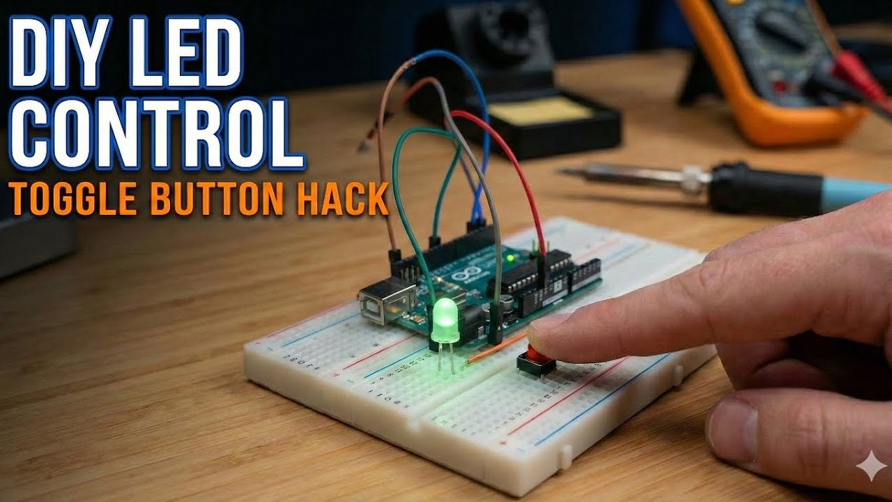 How to Use a Push Button as a Toggle Switch with Arduino | LED Control Tutorial