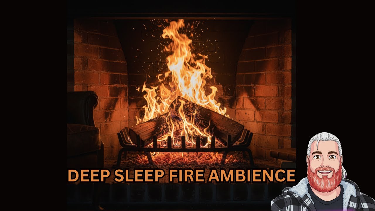 Cozy Cabin Fireplace Ambience | Warm Fire Crackles and Howling Wind for Sleep