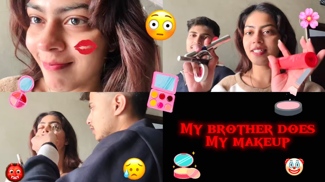 My brother does my makeup 😭❤️‍🔥|| poison challenge with my brother ☠️