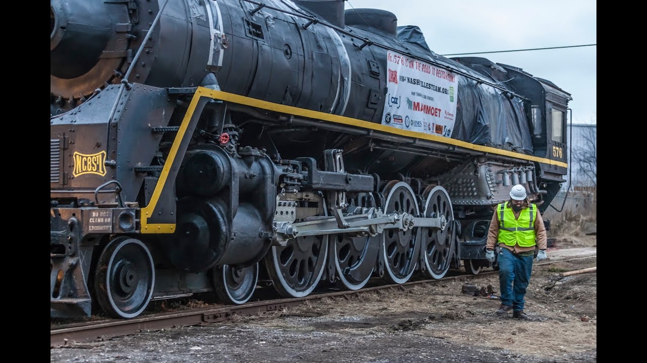Re-railing NC&Stl. Steam Locomotive 576