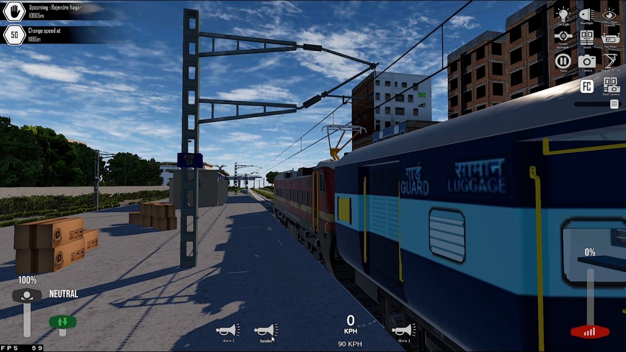 Train departed with acceleration, WAP4 Locomotive ICF Coach, Train Games #train #traingame #trainsim