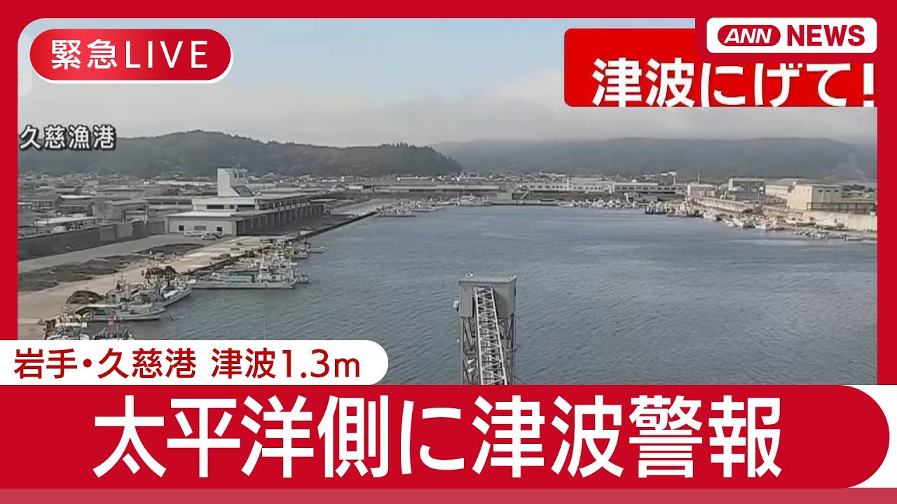 【緊急ライブ】太平洋沿岸に津波警報 命を守るため今すぐ逃げて！ カムチャツカ半島付近でM8.7の地震【LIVE】(2025年7月30日) ANN/テレ朝